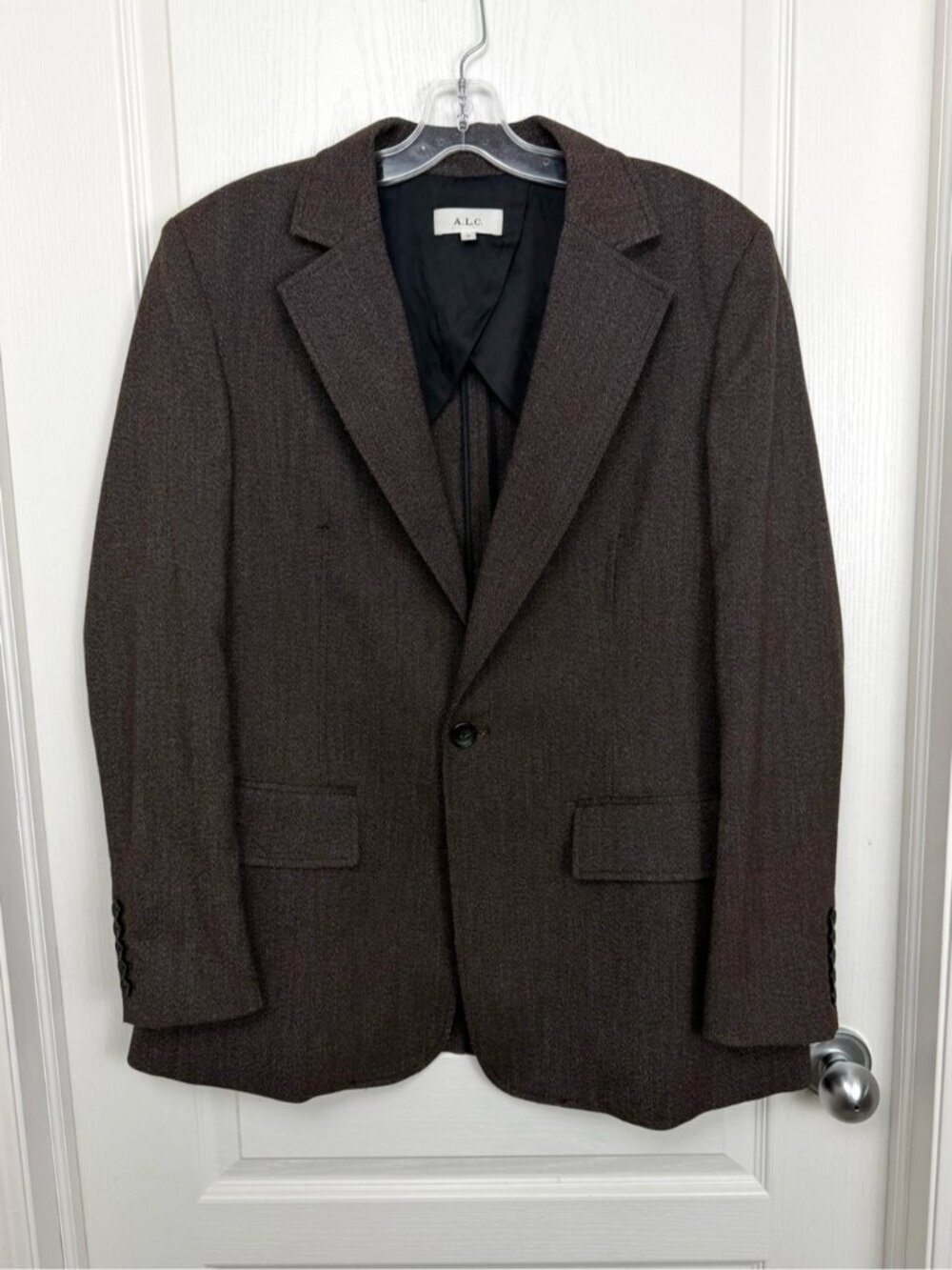 A.L.C Tailored Single Button Blazer Jacket Women's Size 10 Brown - Picture 3 of 9